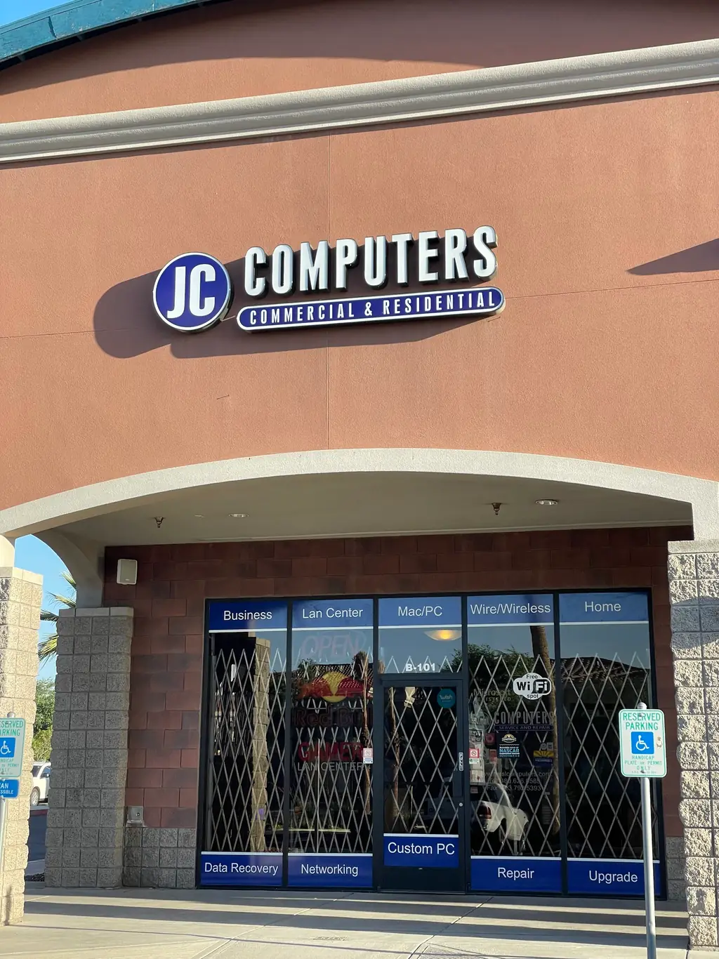 The JCO Computers storefront and sign at 12725 W Indian School Rd, Avondale